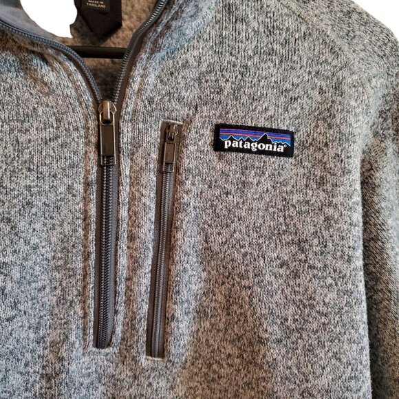 Patagonia Grey Burnout Quarter Zip Long Sleeve Collard Sweater Small Unisex - Picture 6 of 15